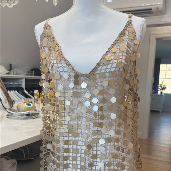 Nasty Gal Other - Sequin corchet maxi Beach Dress